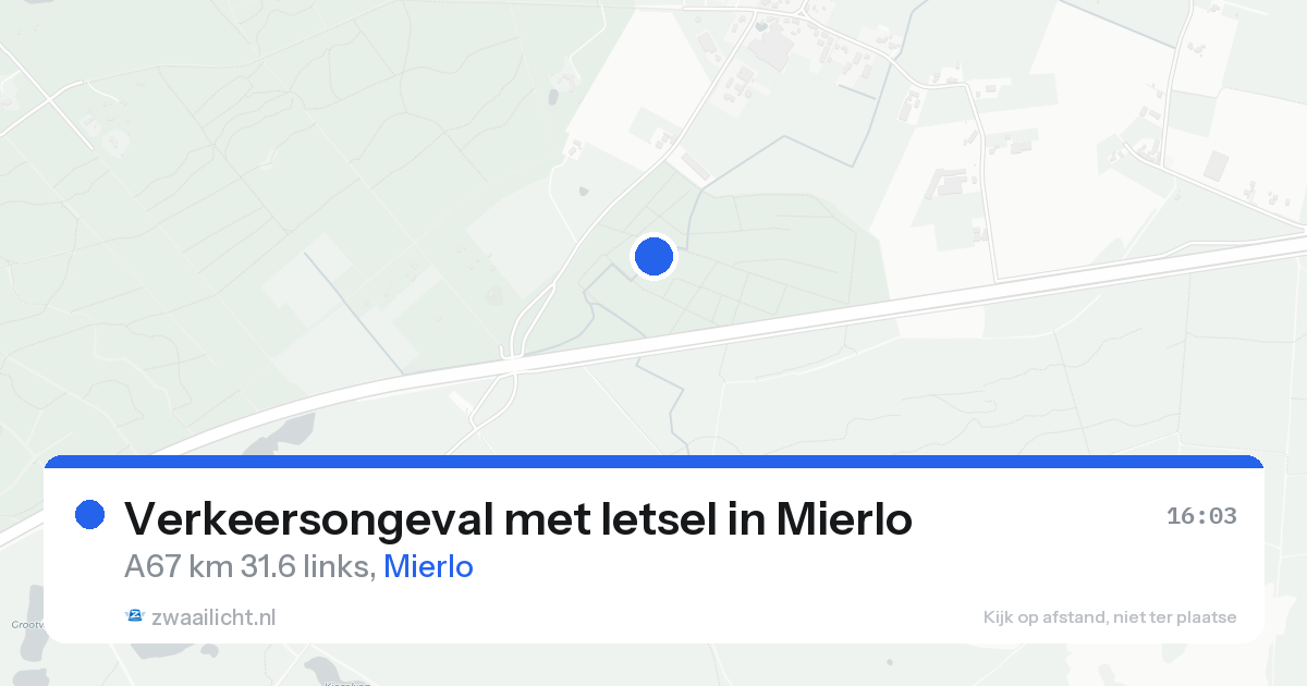 Verkeersongeval met letsel in Mierlo — 15 aug 2026