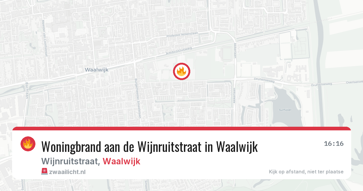 Woningbrand aan de Wijnruitstraat in Waalwijk — 13 mei 2026