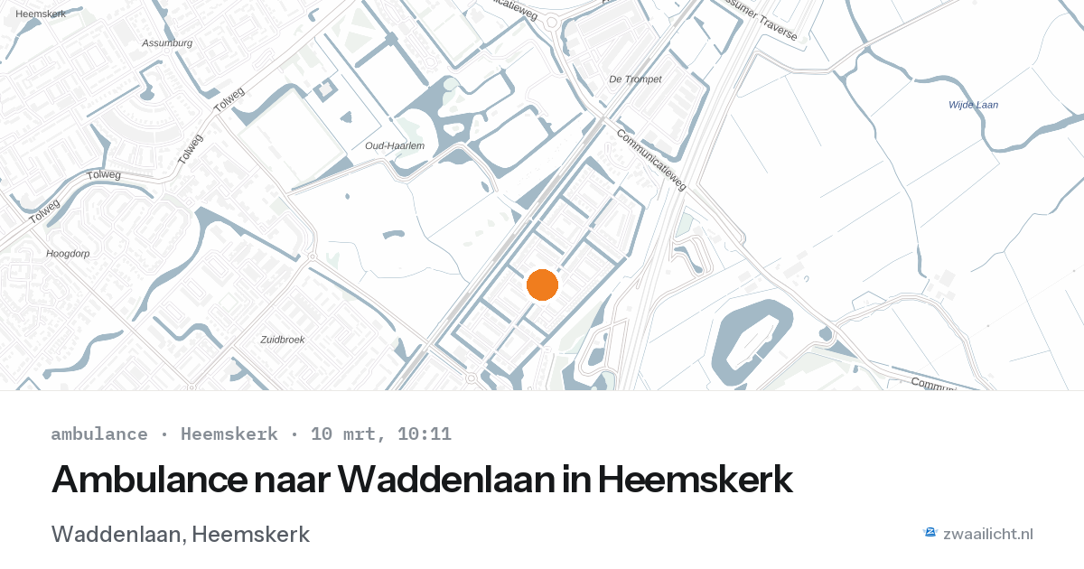 Ambulance naar Waddenlaan in Heemskerk — 10 mrt 2026