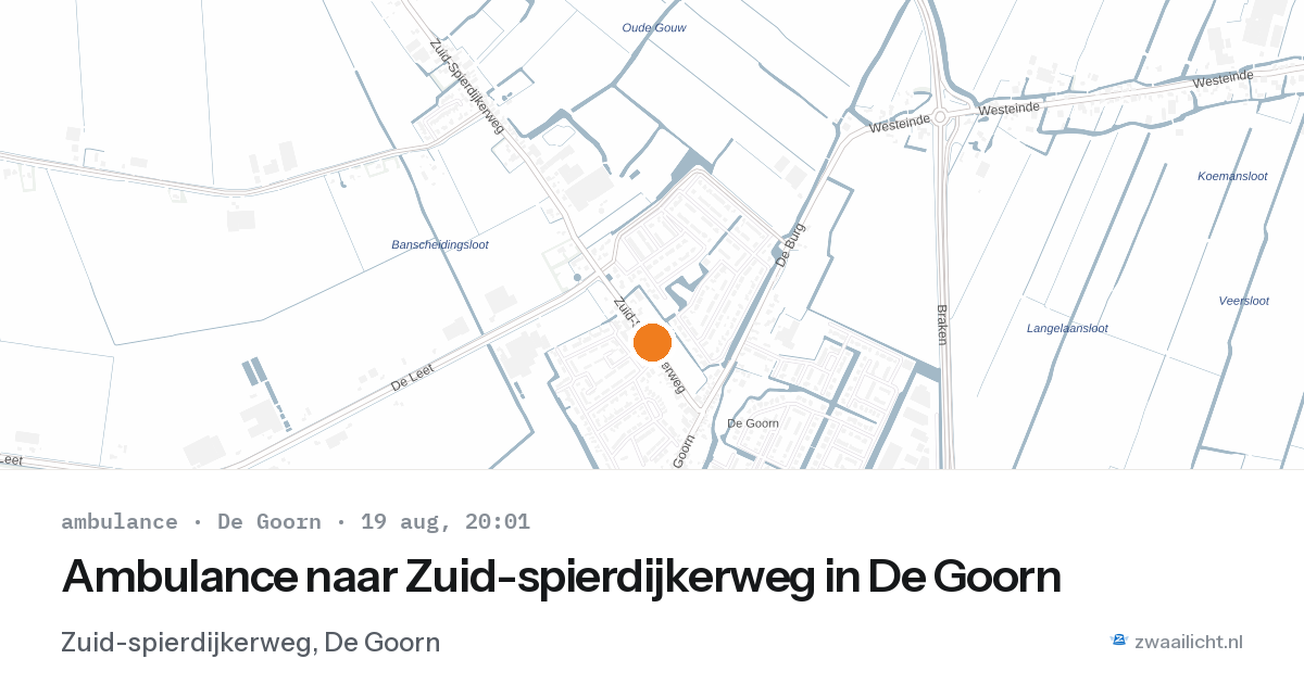Ambulance naar Zuid-spierdijkerweg in De Goorn — 19 aug 2026