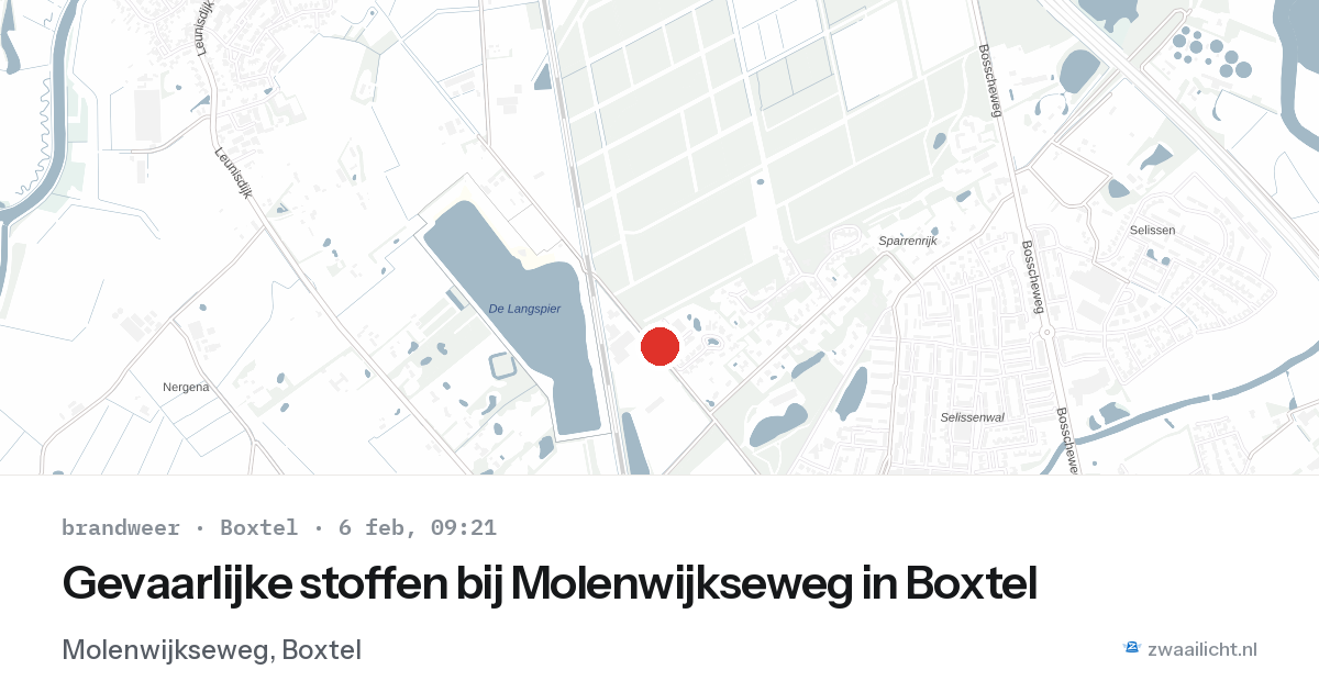 Gevaarlijke stoffen bij Molenwijkseweg in Boxtel — 6 feb 2026
