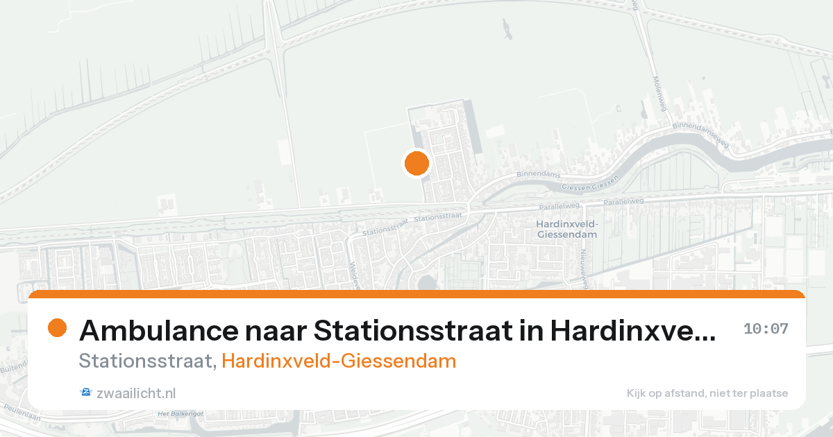 Ambulance naar Stationsstraat in Hardinxveld-Giessendam — 23 aug 2026