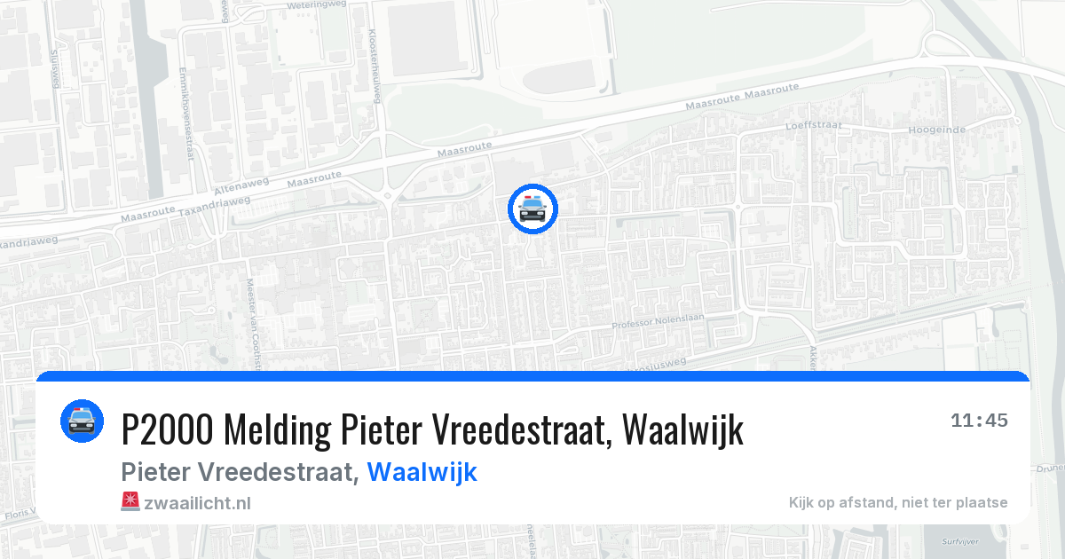 P2000 Melding Pieter Vreedestraat, Waalwijk — 15 jun 2026