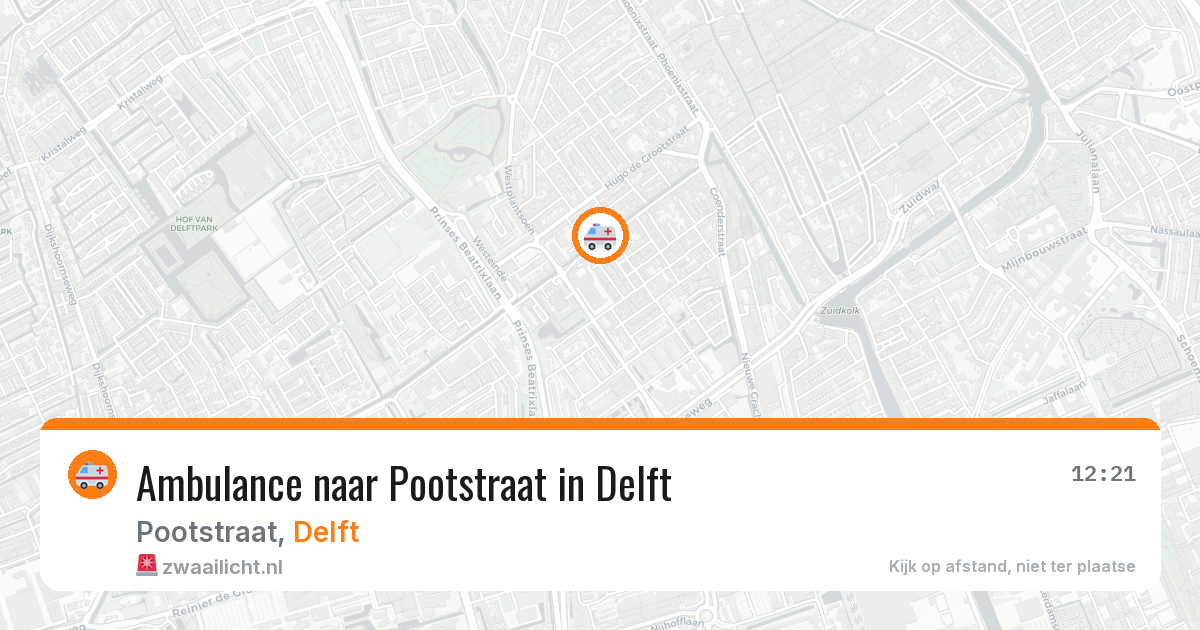 Ambulance naar Pootstraat in Delft — 28 jul 2026