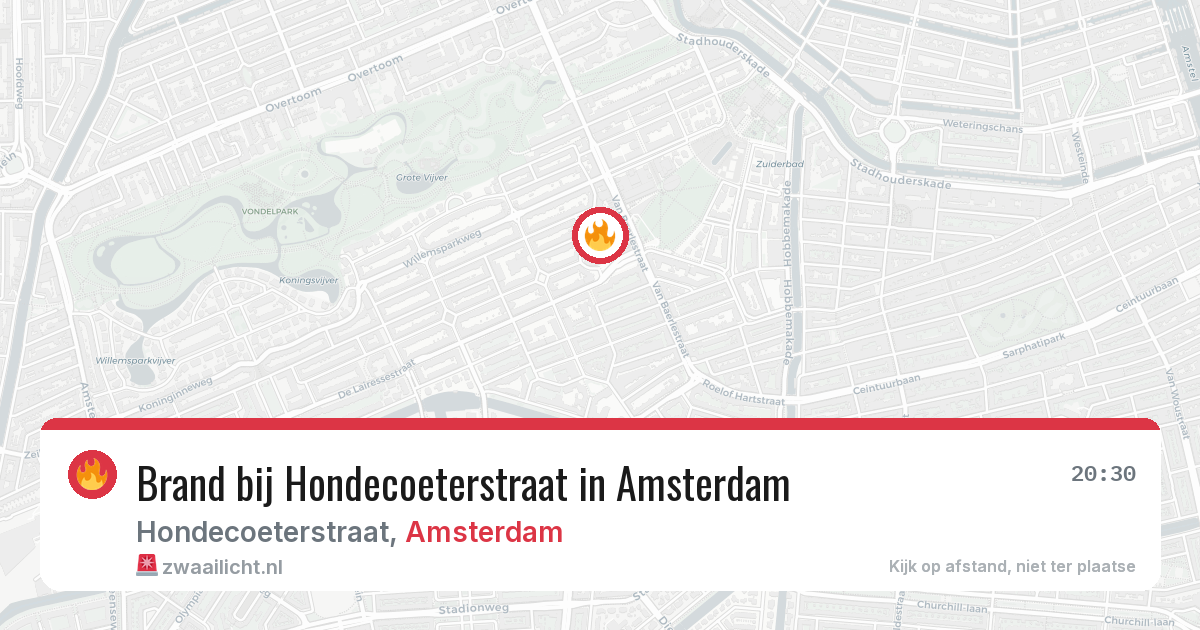 Brand bij Hondecoeterstraat in Amsterdam — 24 apr 2026