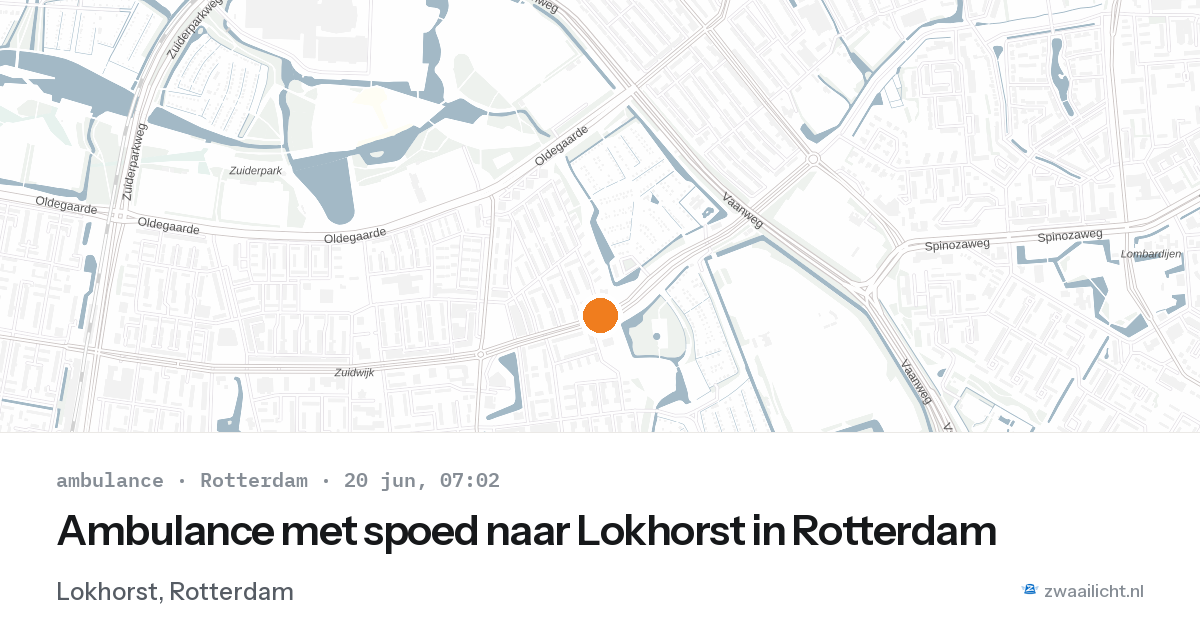 Ambulance met spoed naar Lokhorst in Rotterdam — 20 jun 2026