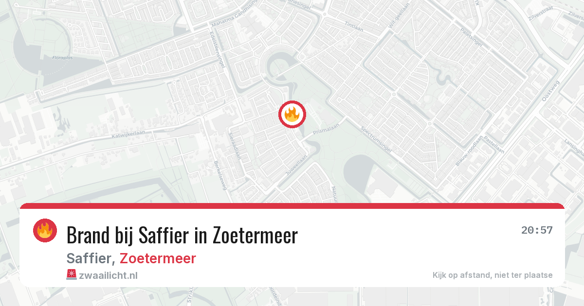 Brand bij Saffier in Zoetermeer — 8 aug 2026