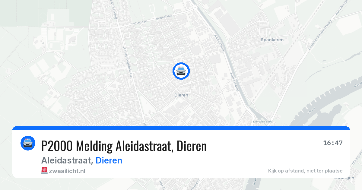 P2000 Melding Aleidastraat, Dieren — 10 mei 2026