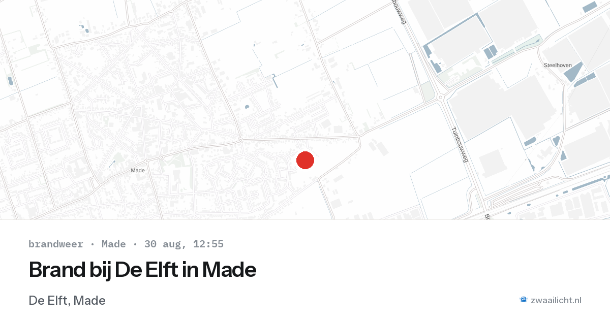 Brand bij De Elft in Made — 30 aug 2026