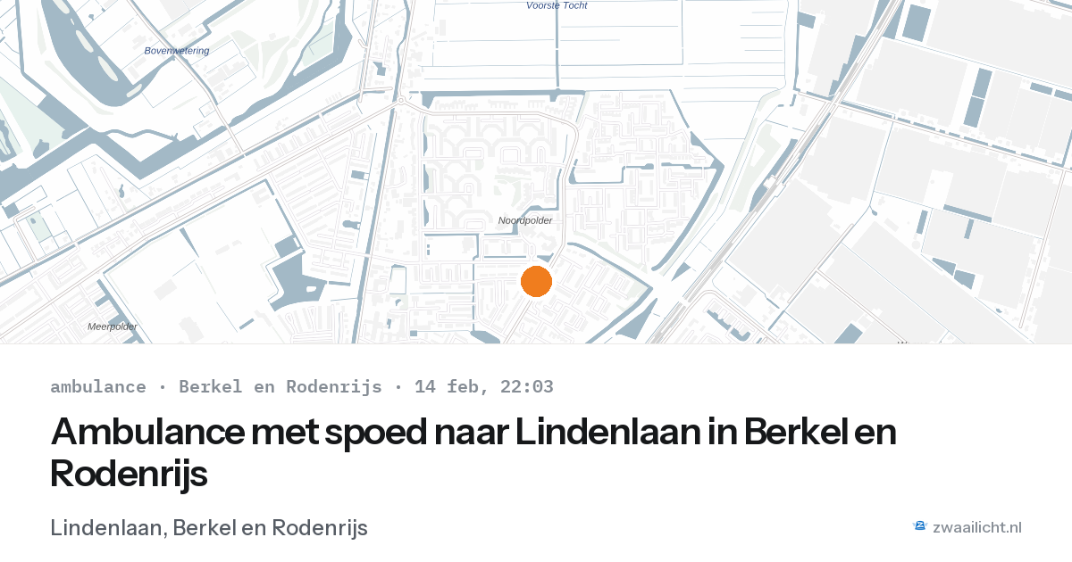 Ambulance met spoed naar Lindenlaan in Berkel en Rodenrijs — 14 feb 2026