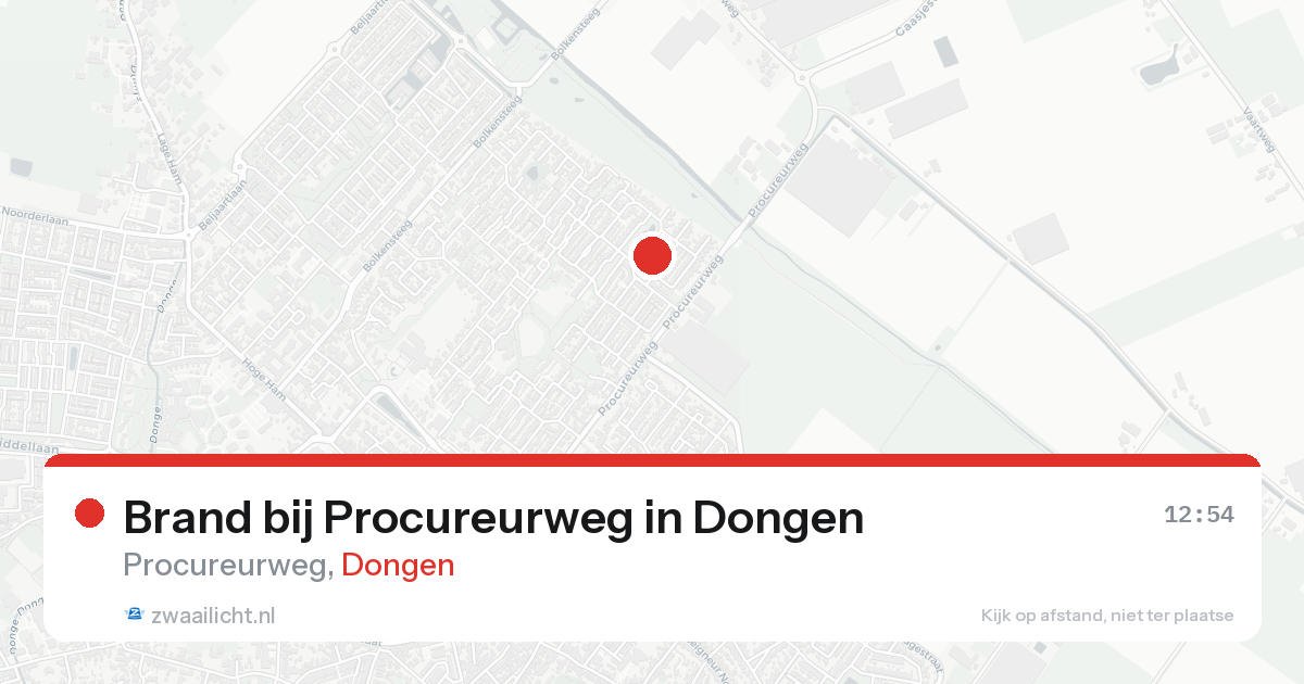 Brand bij Procureurweg in Dongen — 20 aug 2026