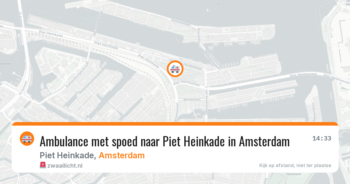Ambulance met spoed naar Piet Heinkade in Amsterdam — 22 mei 2026