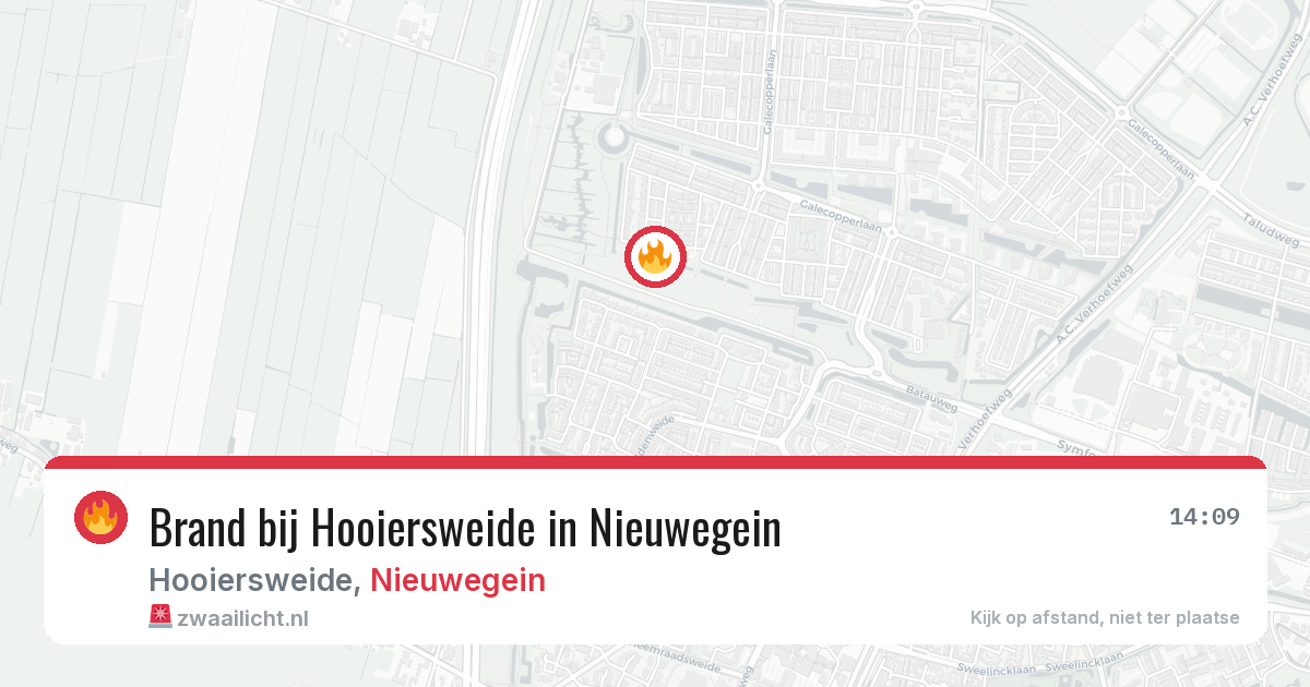 Brand bij Hooiersweide in Nieuwegein — 9 aug 2026