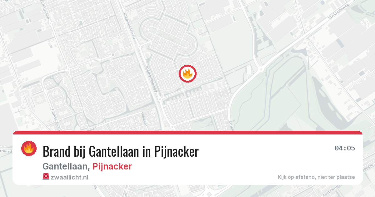 Brand bij Gantellaan in Pijnacker — 5 jul 2026