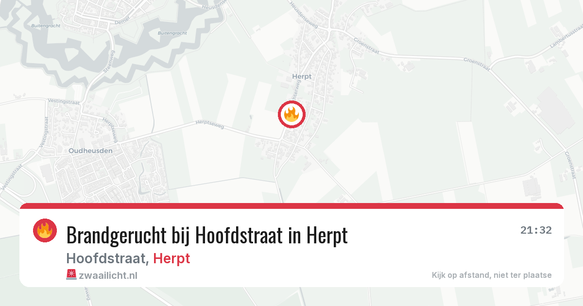 Brandgerucht bij Hoofdstraat in Herpt — 14 feb 2026