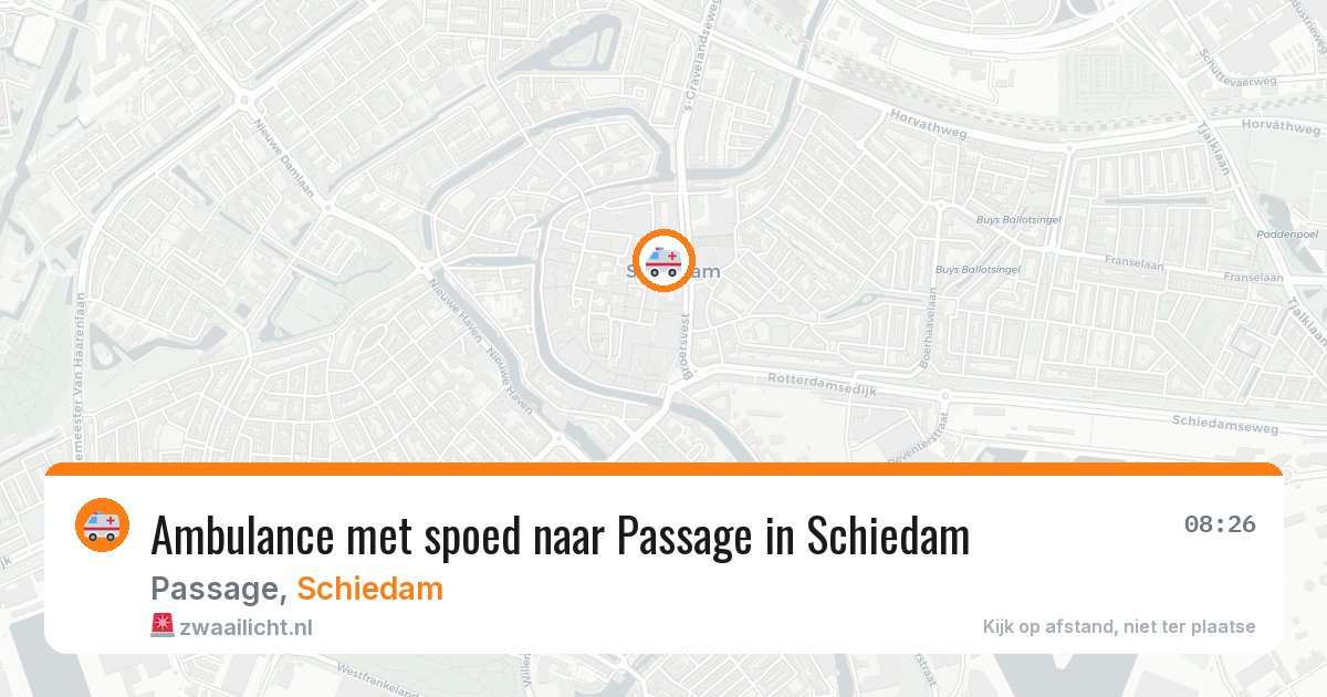 Ambulance met spoed naar Passage in Schiedam — 14 jul 2026