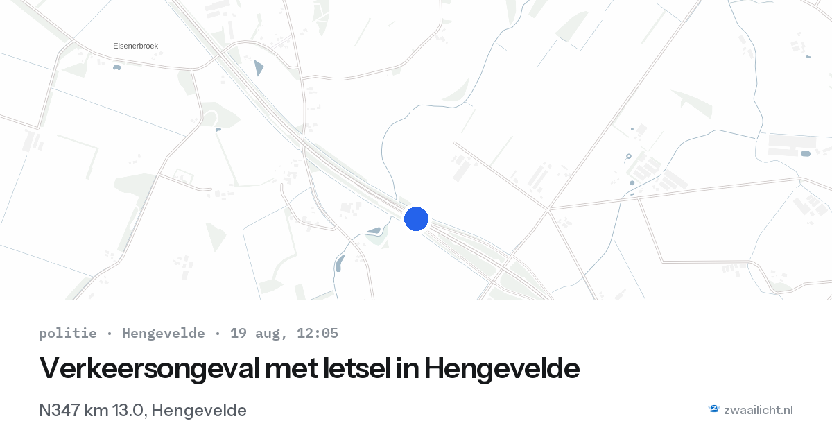 Verkeersongeval met letsel in Hengevelde — 19 aug 2026
