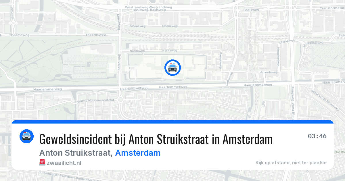 Geweldsincident bij Anton Struikstraat in Amsterdam — 10 aug 2026
