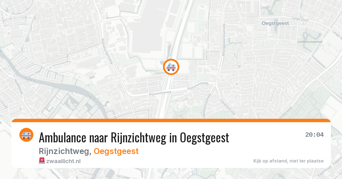 Ambulance naar Rijnzichtweg in Oegstgeest — 14 aug 2026