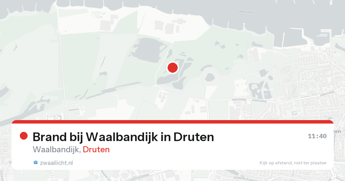 Brand bij Waalbandijk in Druten — 15 aug 2026