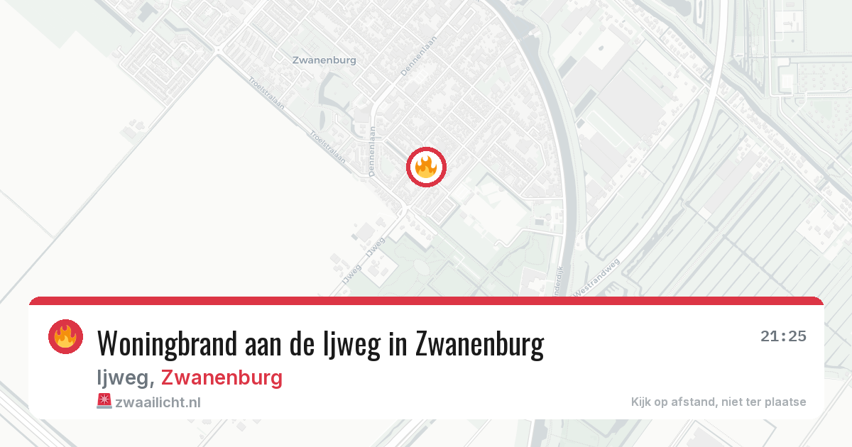 Woningbrand aan de Ijweg in Zwanenburg — 26 jun 2026