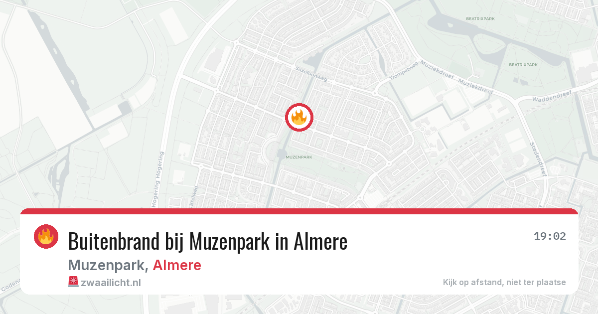 Buitenbrand bij Muzenpark in Almere — 20 mei 2026