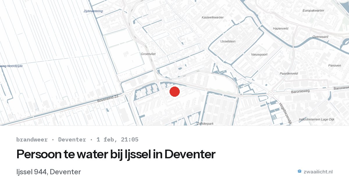 Persoon te water bij Ijssel in Deventer — 1 feb 2026