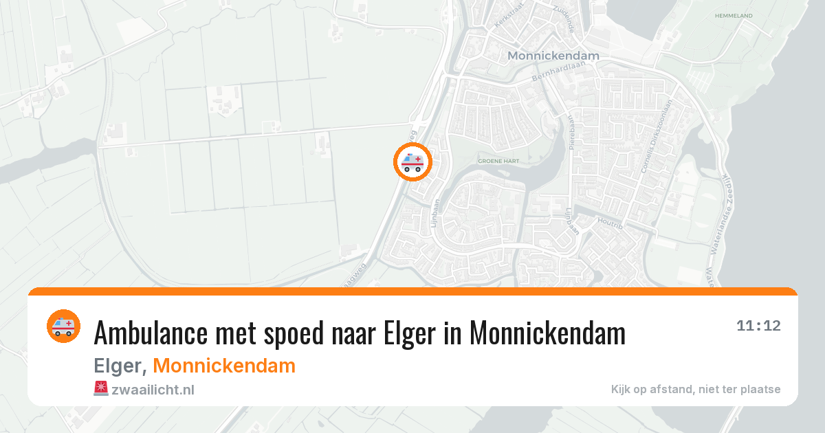 Ambulance met spoed naar Elger in Monnickendam — 3 jun 2026