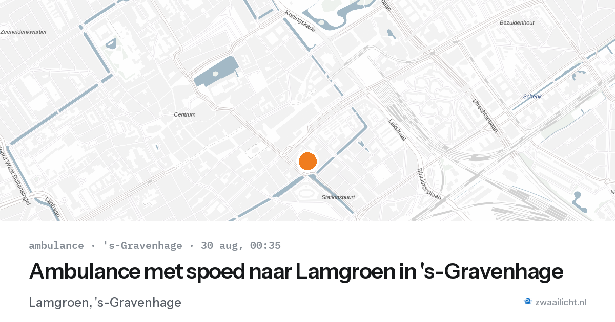 Ambulance met spoed naar Lamgroen in 's-Gravenhage — 29 aug 2026