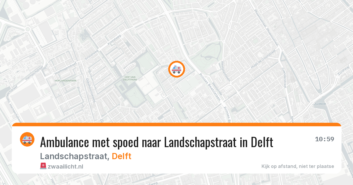 Ambulance met spoed naar Landschapstraat in Delft — 10 jun 2026