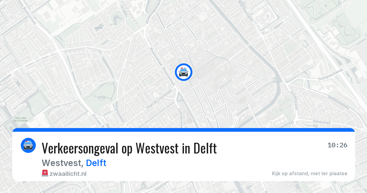 Verkeersongeval op Westvest in Delft — 2 jul 2026