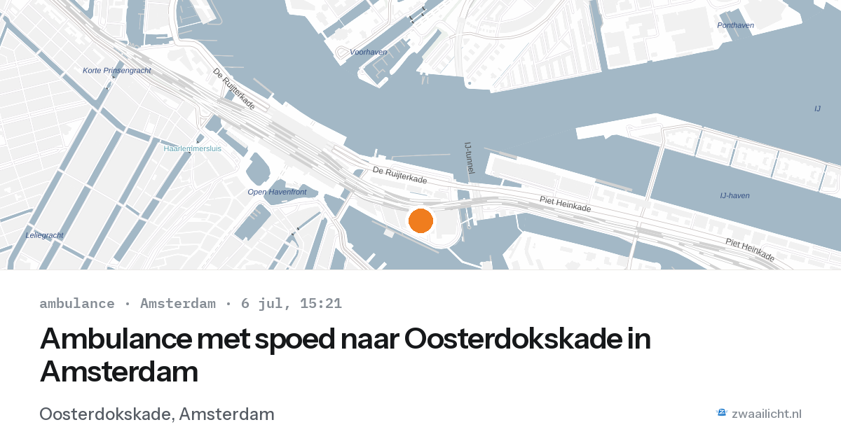 Ambulance met spoed naar Oosterdokskade in Amsterdam — 6 jul 2026