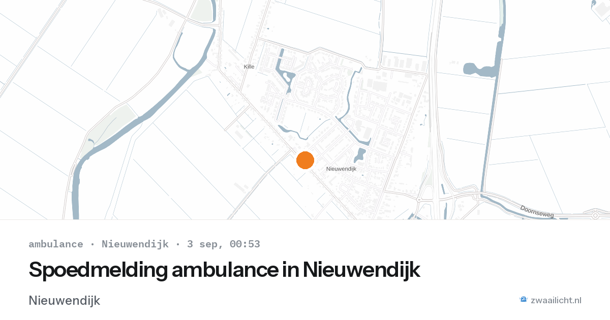 Spoedmelding ambulance in Nieuwendijk — 2 sep 2026