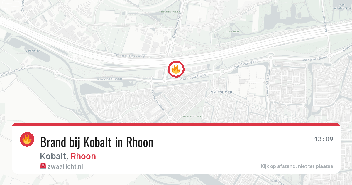 Brand bij Kobalt in Rhoon — 12 mrt 2026