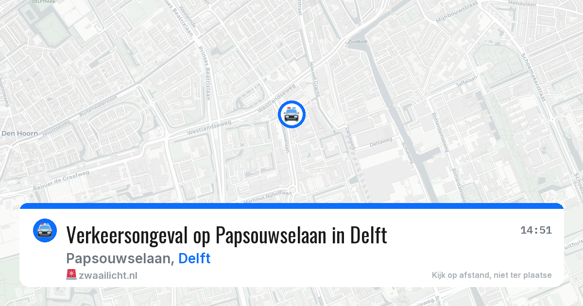 Verkeersongeval op Papsouwselaan in Delft — 23 jun 2026