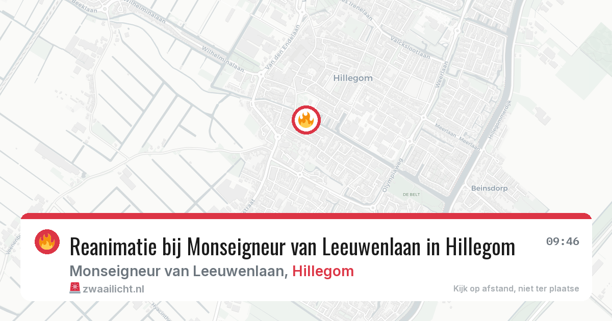 Reanimatie bij Monseigneur van Leeuwenlaan in Hillegom — 25 mei 2026