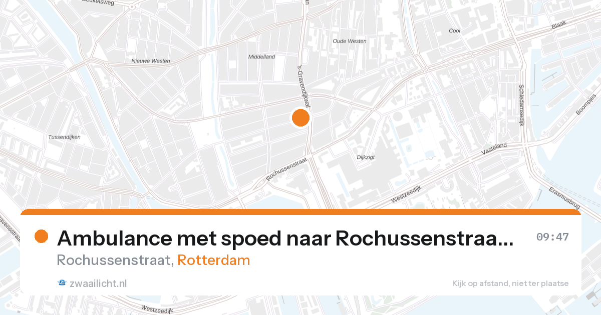 Ambulance met spoed naar Rochussenstraat in Rotterdam — 27 aug 2026