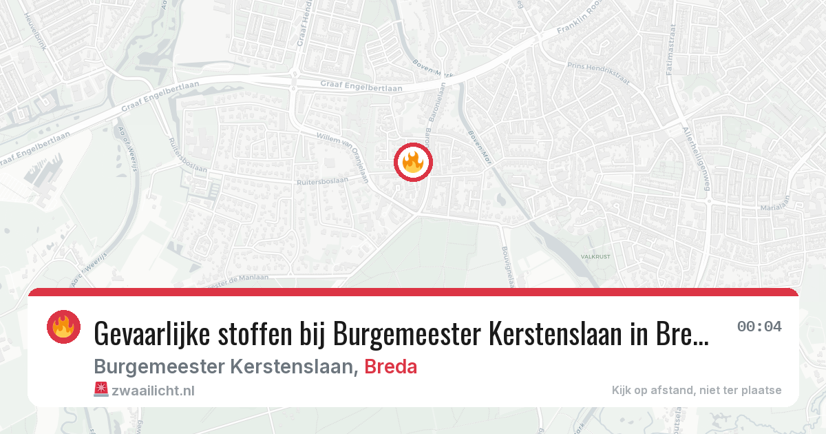 Gevaarlijke stoffen bij Burgemeester Kerstenslaan in Breda — 13 apr 2026