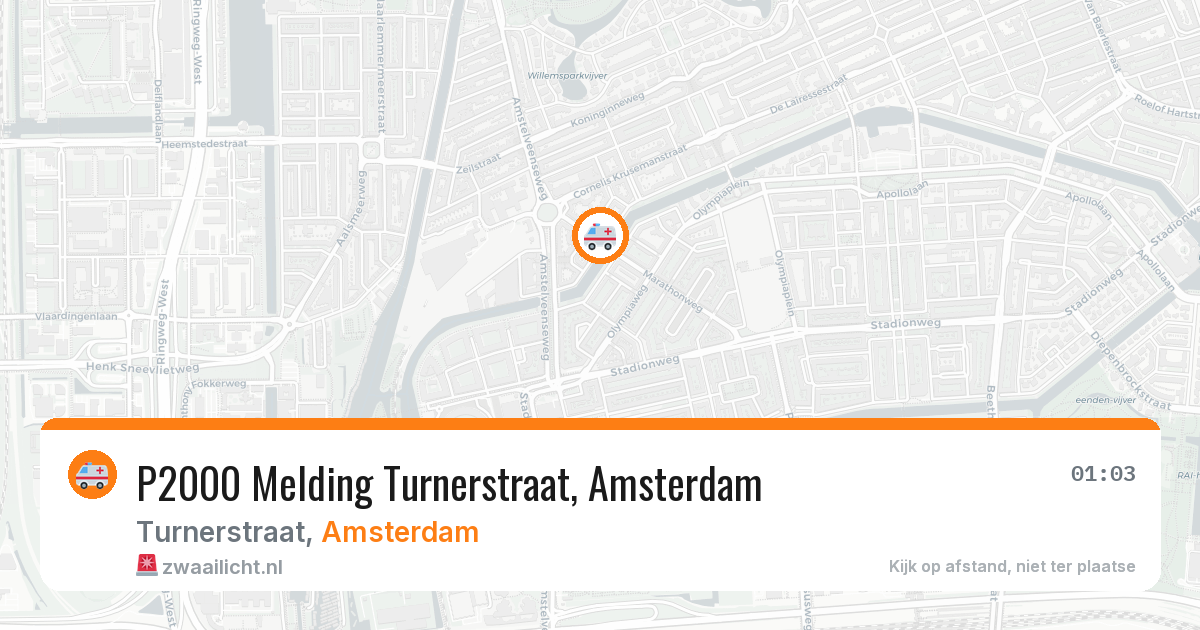 P2000 Melding Turnerstraat, Amsterdam — 6 jun 2026