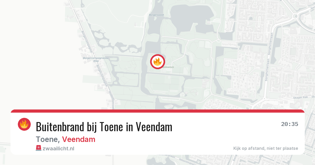 Buitenbrand bij Toene in Veendam — 6 aug 2026