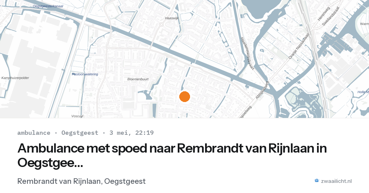 Ambulance met spoed naar Rembrandt van Rijnlaan in Oegstgeest — 3 mei 2026