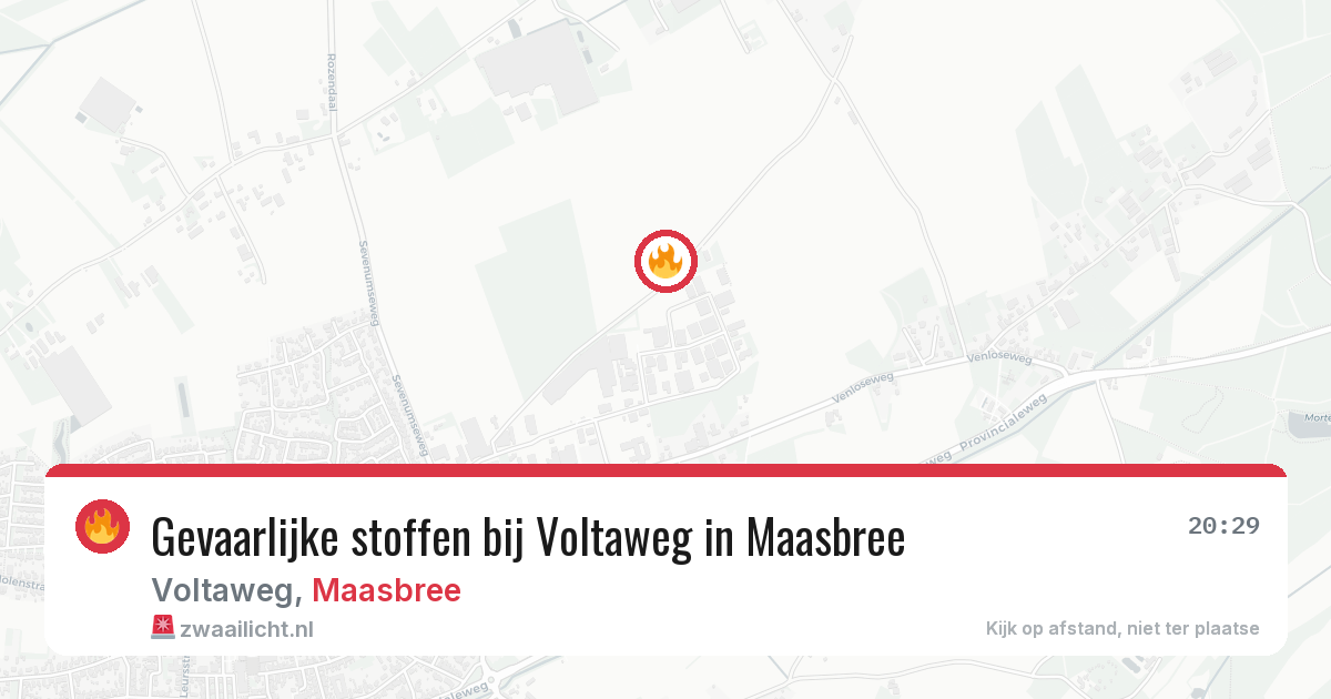 Gevaarlijke stoffen bij Voltaweg in Maasbree — 2 mrt 2026