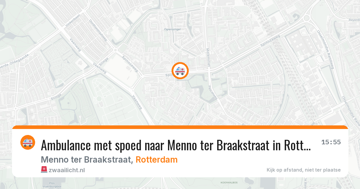 Ambulance met spoed naar Menno ter Braakstraat in Rotterdam — 20 apr 2026