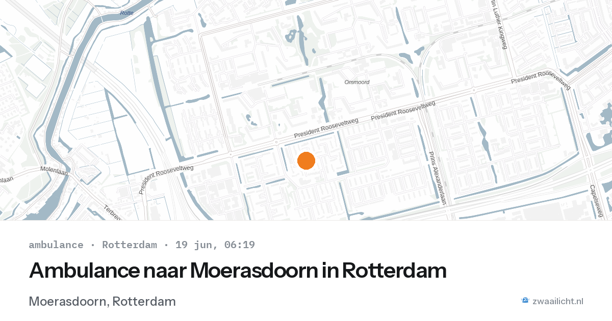 Ambulance naar Moerasdoorn in Rotterdam — 19 jun 2026