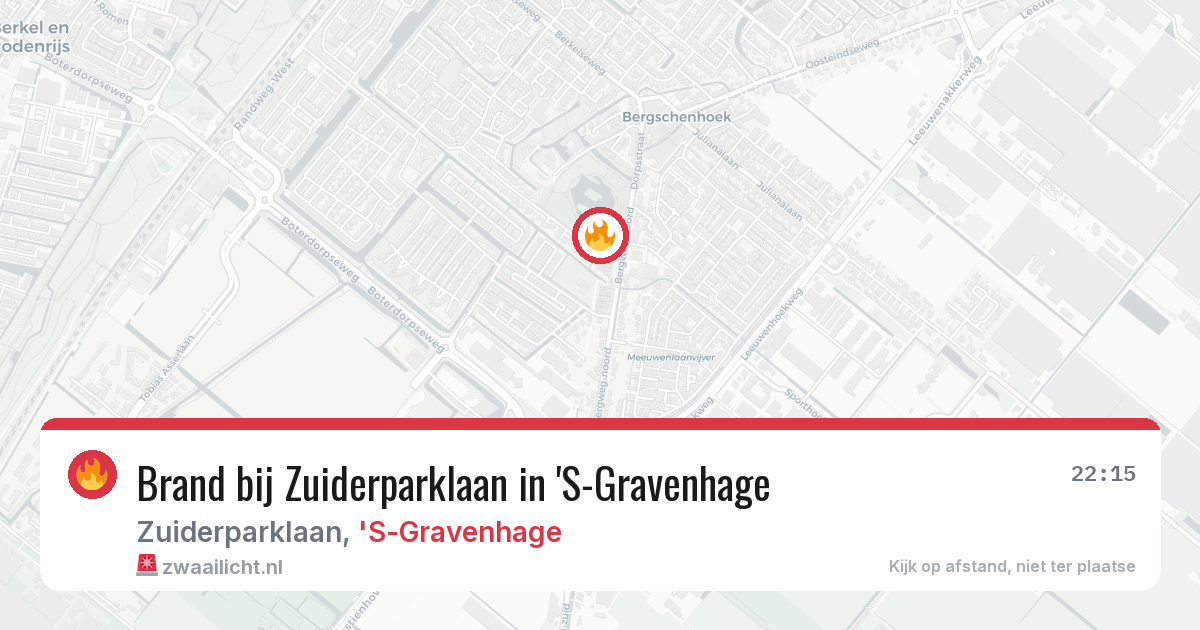 Brand bij Zuiderparklaan in 'S-Gravenhage — 20 mrt 2026