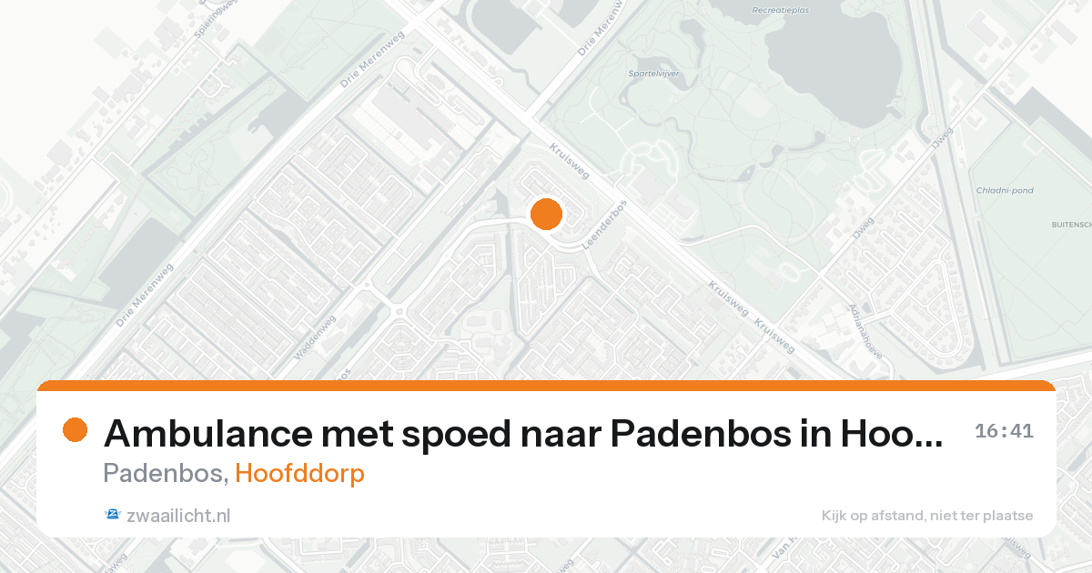 Ambulance met spoed naar Padenbos in Hoofddorp — 18 mei 2026