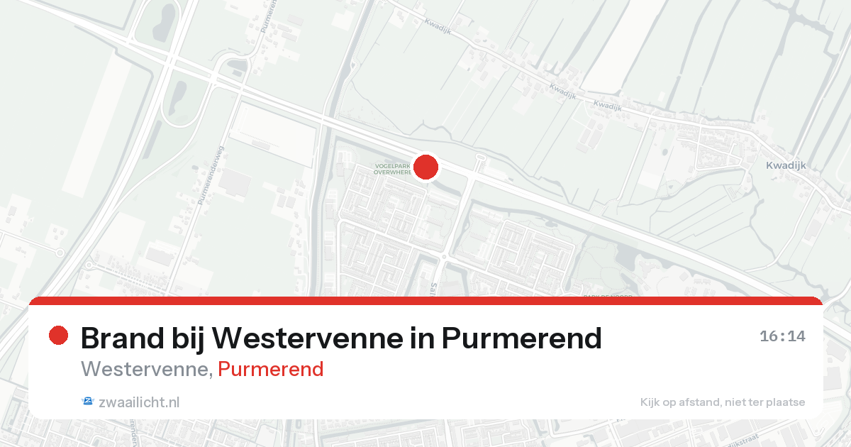 Brand bij Westervenne in Purmerend — 14 mei 2026