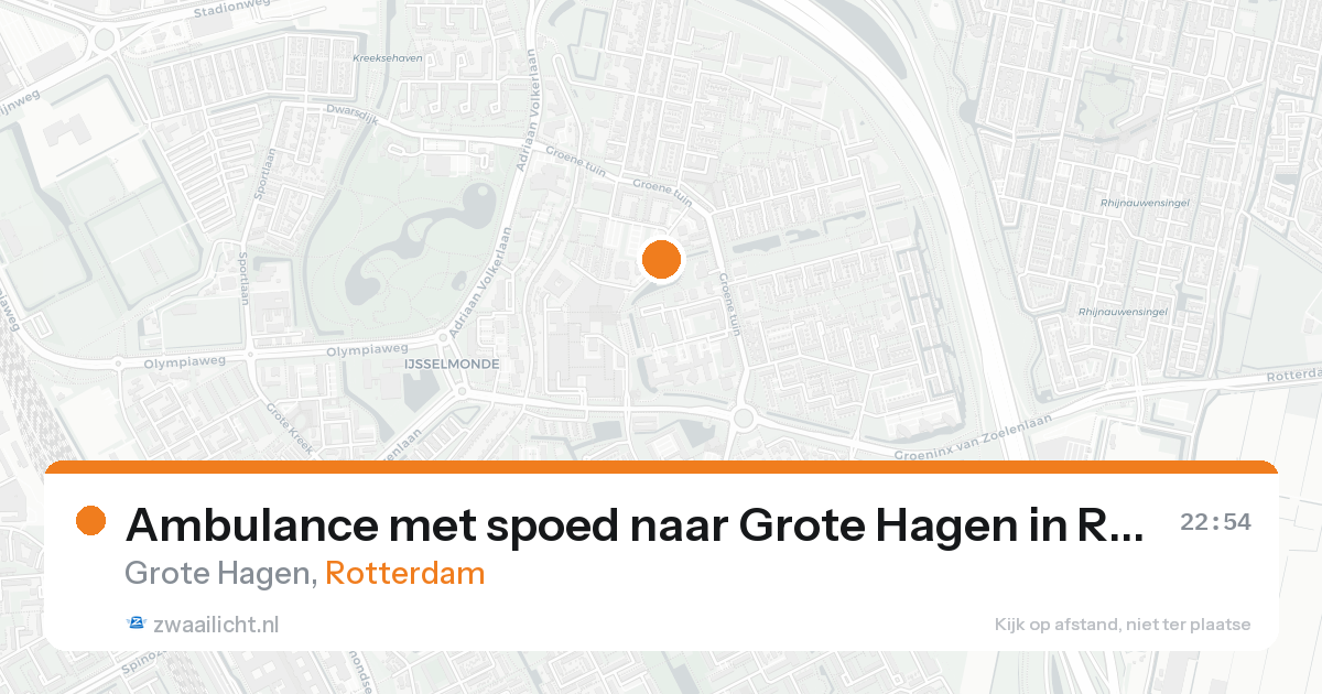 Ambulance met spoed naar Grote Hagen in Rotterdam — 16 aug 2026