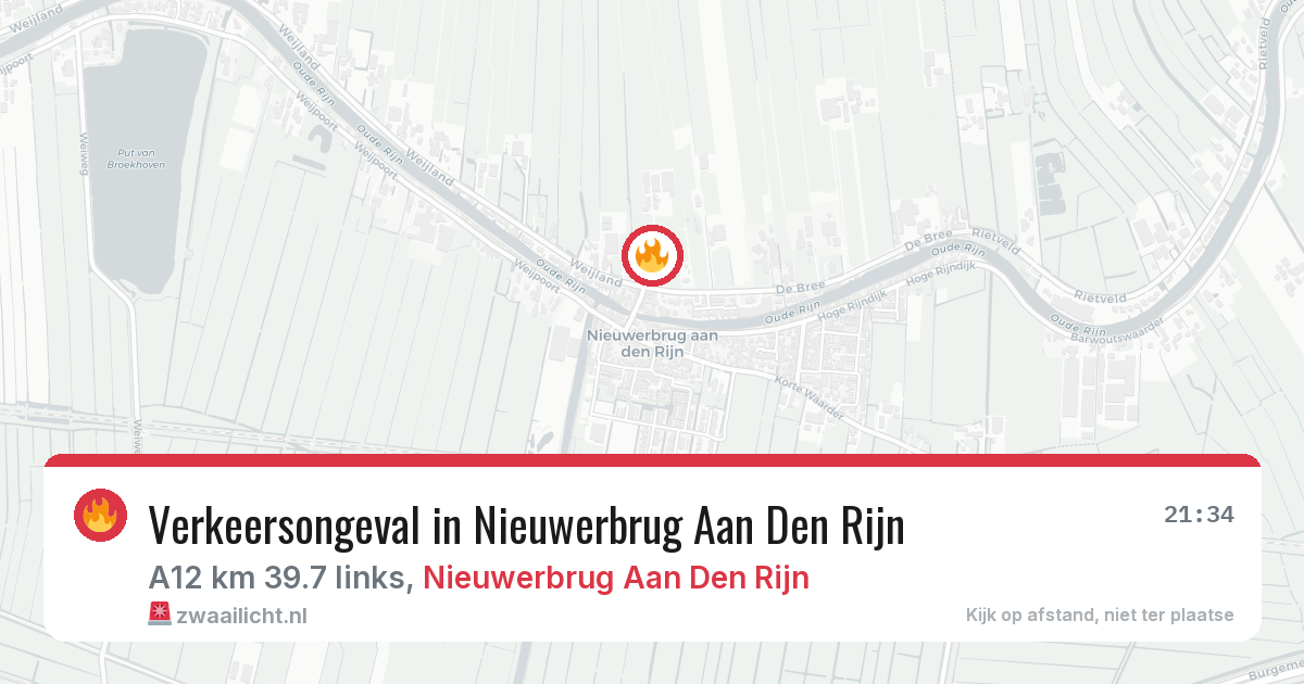 Verkeersongeval in Nieuwerbrug Aan Den Rijn — 25 jun 2026