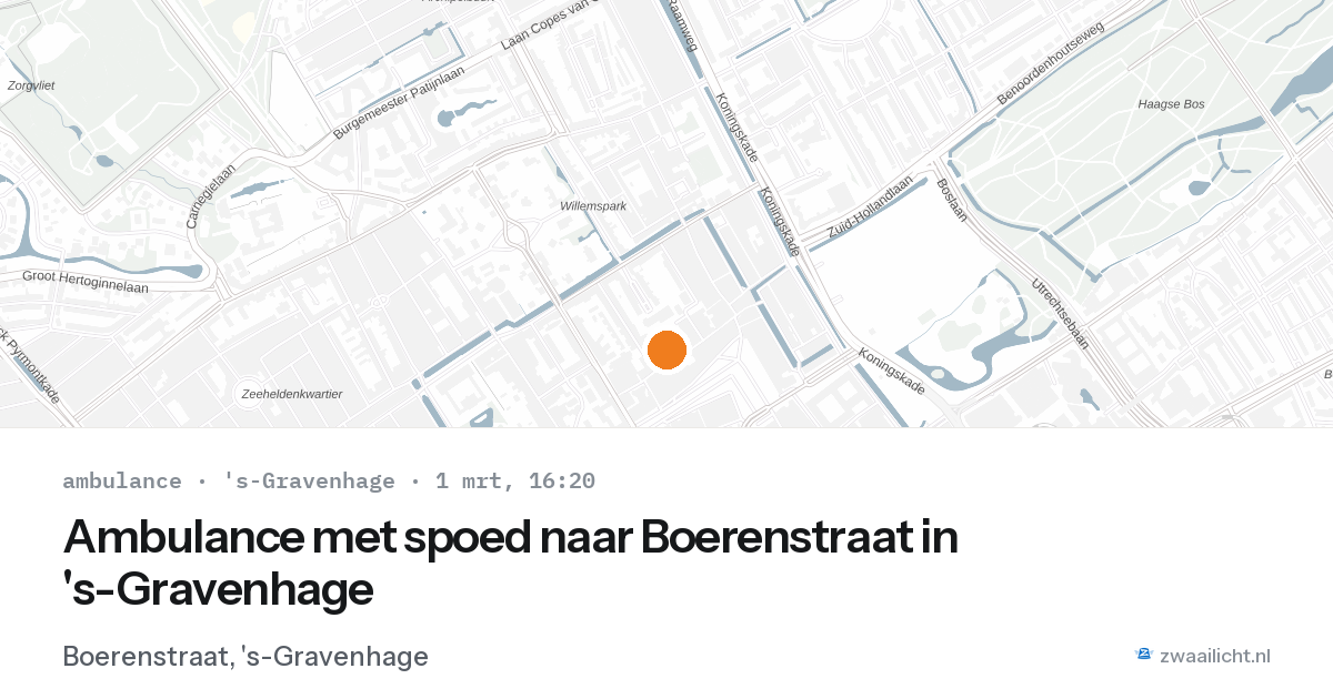 Ambulance met spoed naar Boerenstraat in 's-Gravenhage — 1 mrt 2026